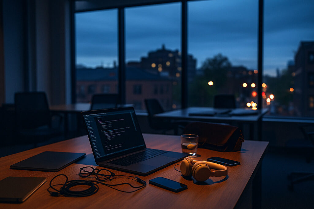 left office office at night