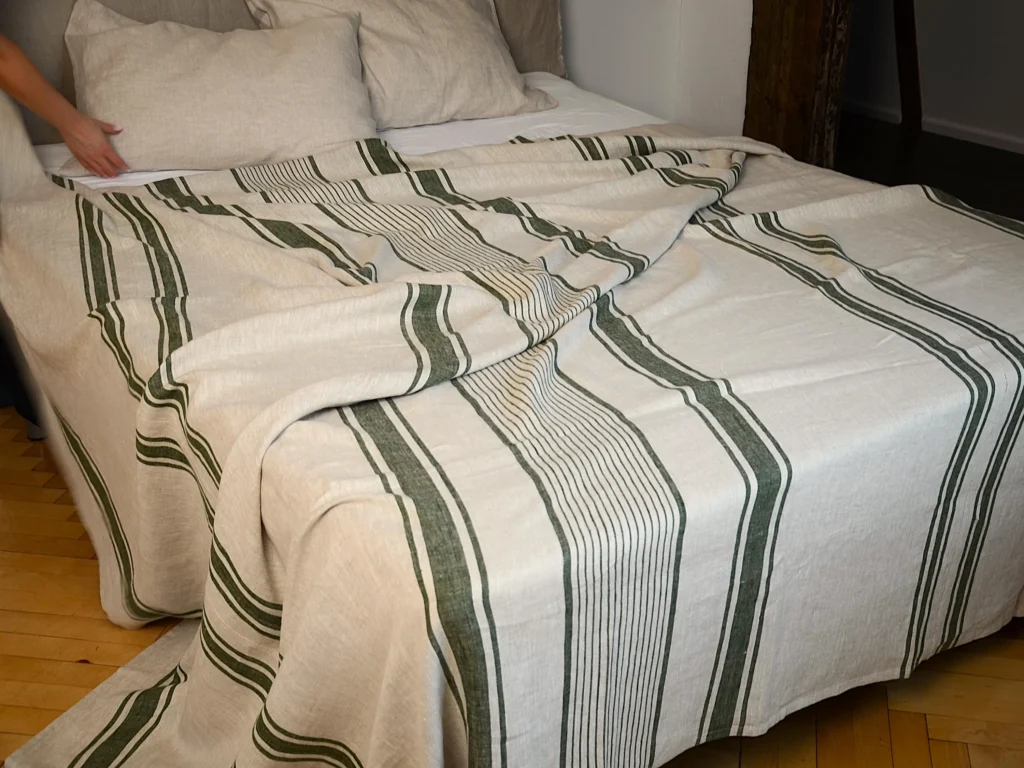 natural linen throw